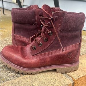 Timberland Maroon Leather Boots